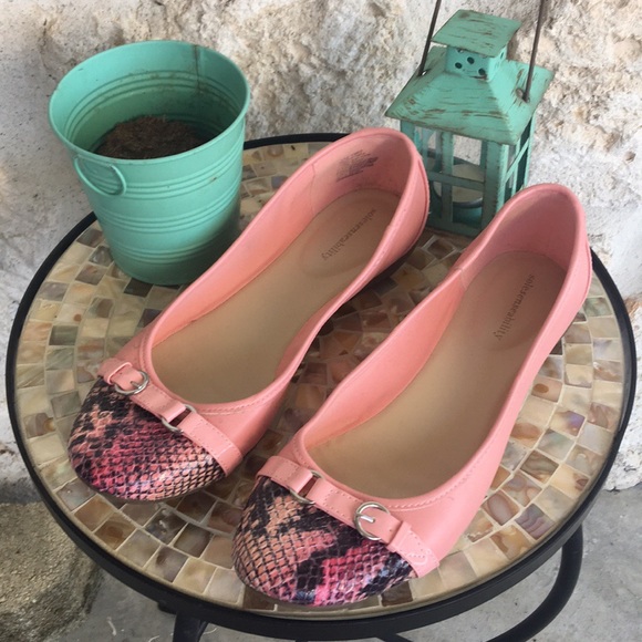 Solesenseability Shoes - Solesenseability pink flat with snakeskin toe